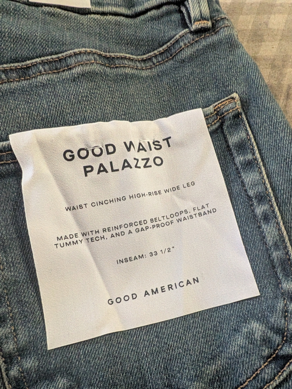 Good American Washed Blue Wide-Leg High-Rise Jeans - Picture 3 of 5